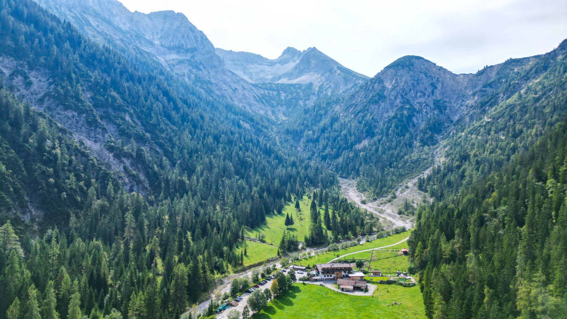 Panoramablick auf Berge im Sommer.